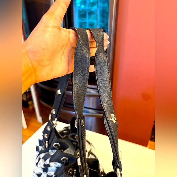 MCM Visetos Nylon Dual Handle Drawstring Shoulder Bag, EUC - Picture 10 of 12